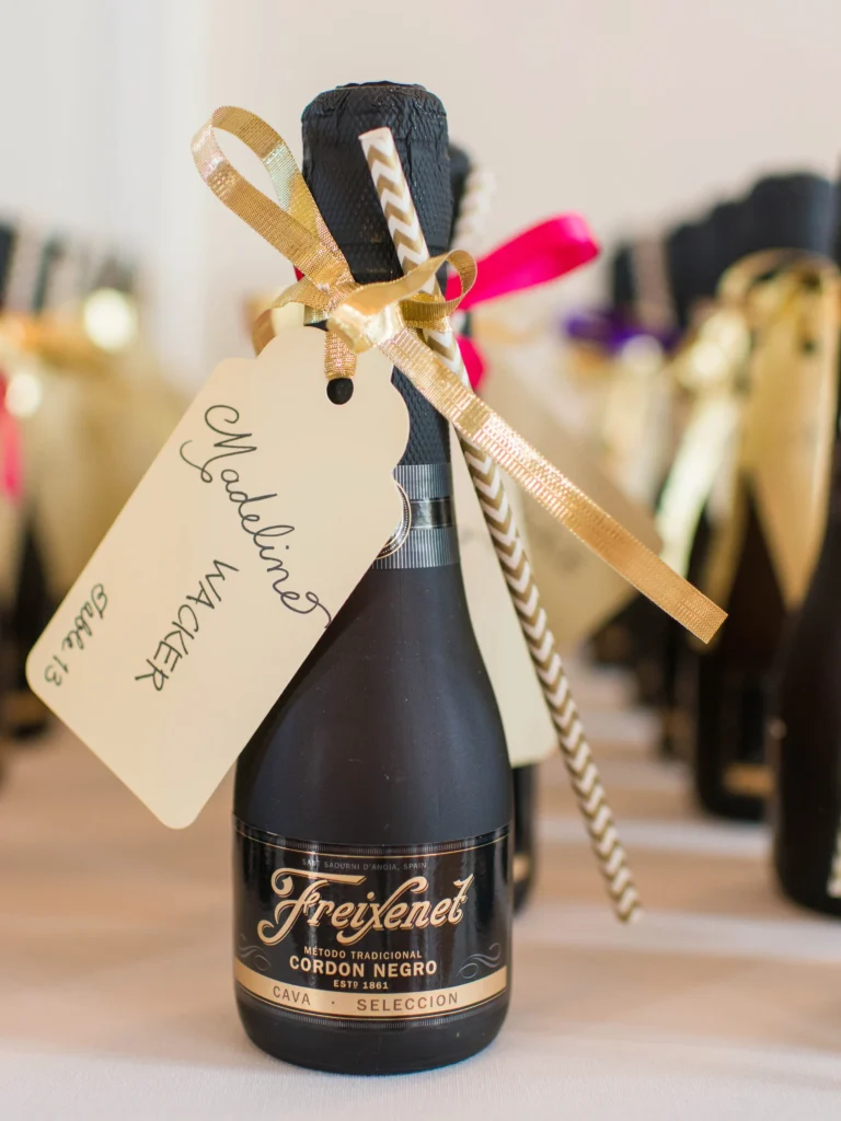 gift card attached to wine bottle