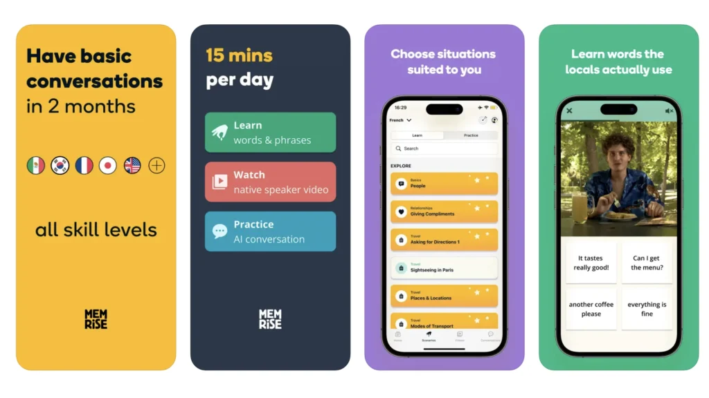 language learning subscription by memrise