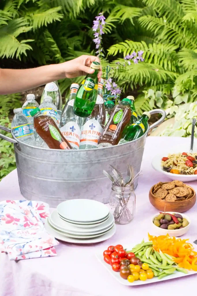 pool party beach food basket
