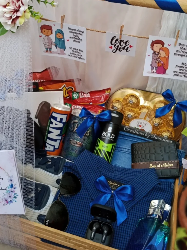 strategically filled gift basket